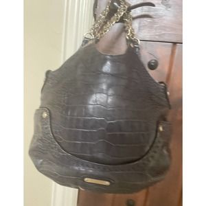 Versace Gianni Authentic Navy Blue Croc Embosed Leather Purse Hand Bag $3,500.00